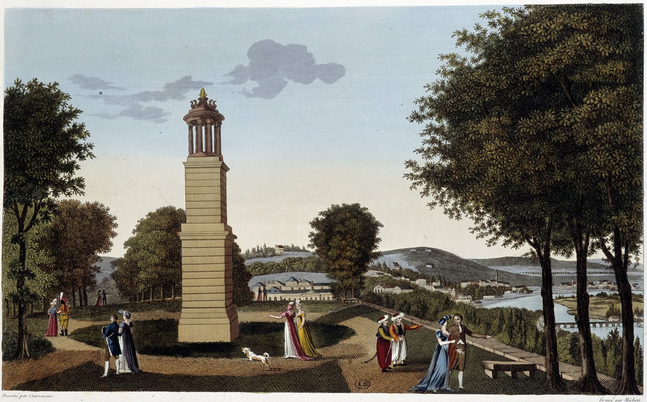 Vista de St Cloud e seus arredores - em "Vues de Paris" de Courvoisier de Henri Courvoisier Voisin