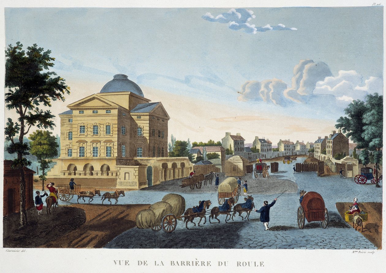 Vista da Barreira do Roteiro - em "Vista de Paris, por volta de 1810": Les Barriers de Paris" de Courvoisier de Henri Courvoisier Voisin