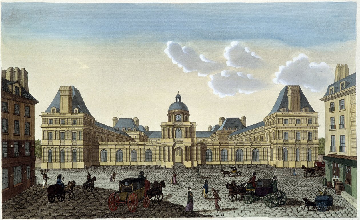 Vista do Palais du Luxembourg, cerca de 1820 - em "Vues de Paris" de Courvoisier de Henri Courvoisier Voisin