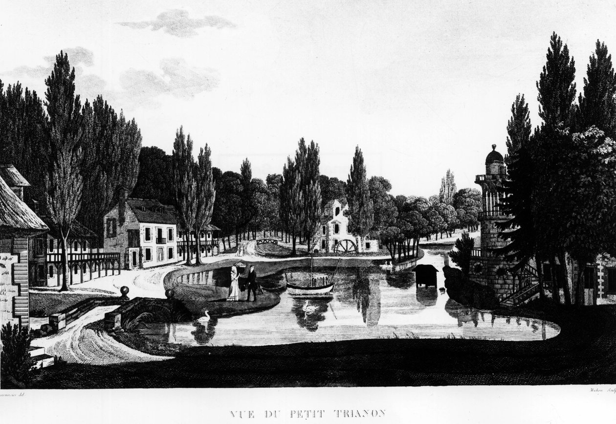 Vista do Peer Trianon em Versalhes - desenho de Courvoisier de Henri Courvoisier Voisin