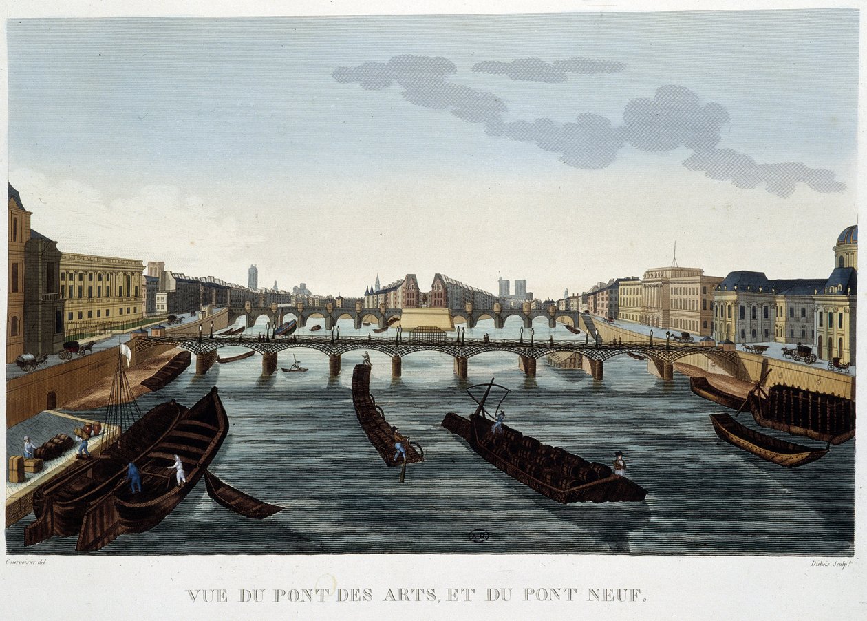 Vista da Pont des Arts e da Pont Neuf - por Courvoisier de Henri Courvoisier Voisin