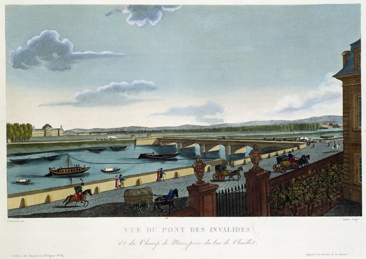 Vista da ponte dos Inválidos - em "Vues de Paris" de Courvoisier de Henri Courvoisier Voisin