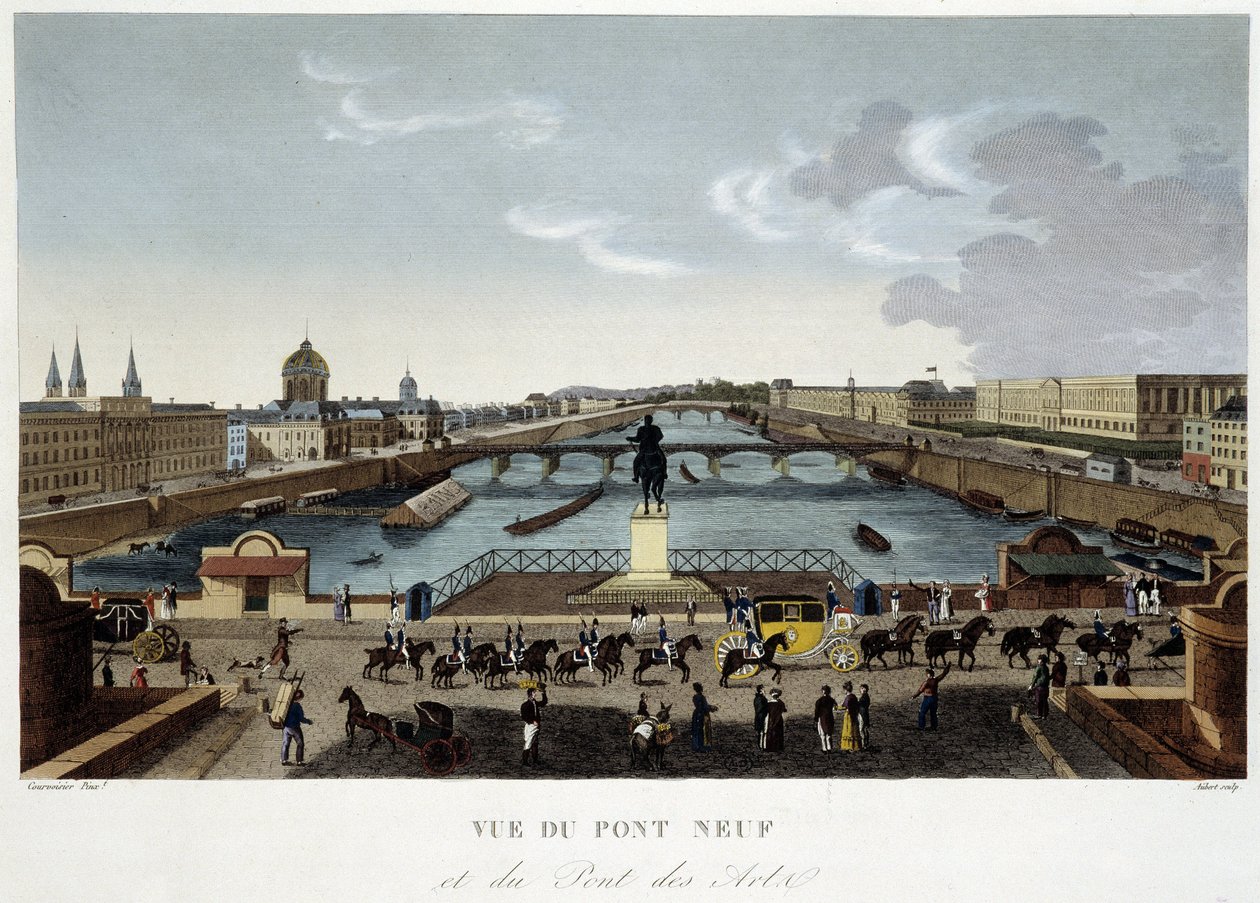 Vista da nova ponte - em "Vues de Paris" de Courvoisier de Henri Courvoisier Voisin