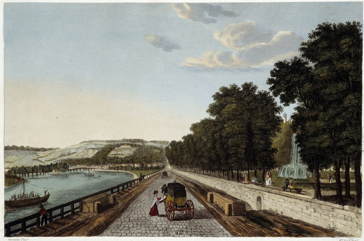 Vista do terraço do Parc St Cloud - em "Vues de Paris" de Courvoisier de Henri Courvoisier Voisin