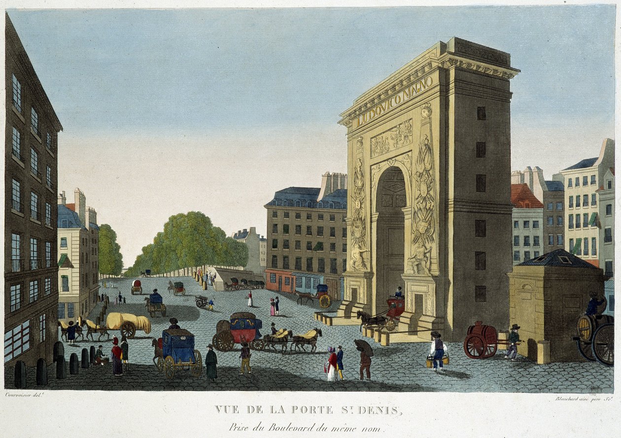 Vista da Porta de Saint-Denis - em "Vues de Paris" de Courvoisier de Henri Courvoisier Voisin