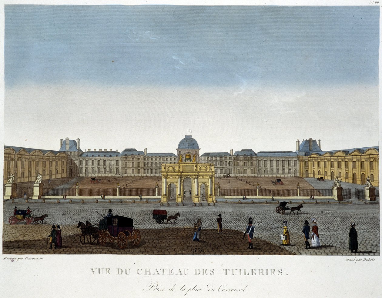Vista do Chateau des Tuileries - em "Vues de Paris" de Courvoisier de Henri Courvoisier Voisin