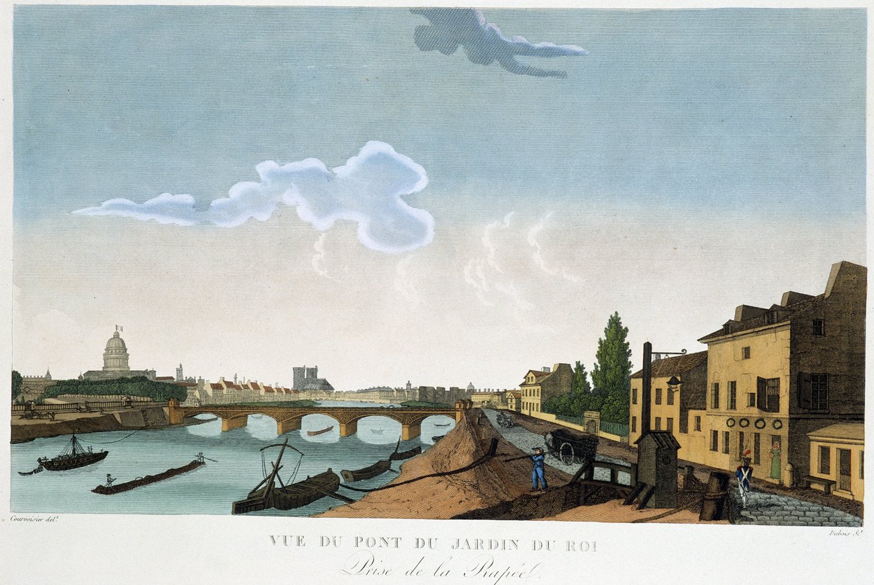 Vista da Ponte do Jardim do Rei (Rapée) - em "Vues de Paris" de Courvoisier de Henri Courvoisier Voisin