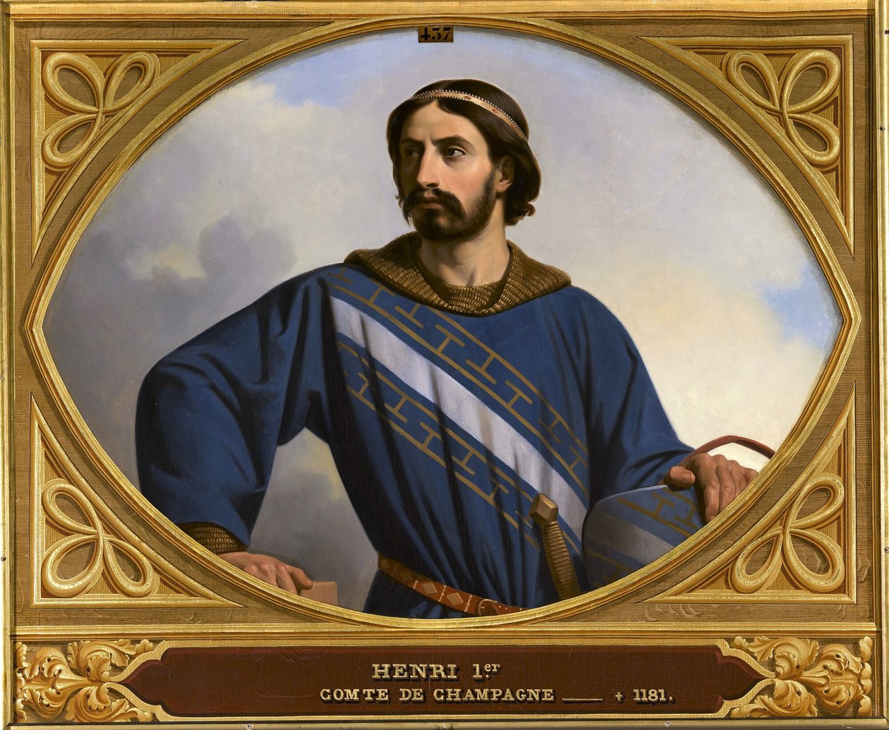 Conde Henrique I de Champagne 1127-1181, chamado Liberal, 1844. de Henri Decaisne