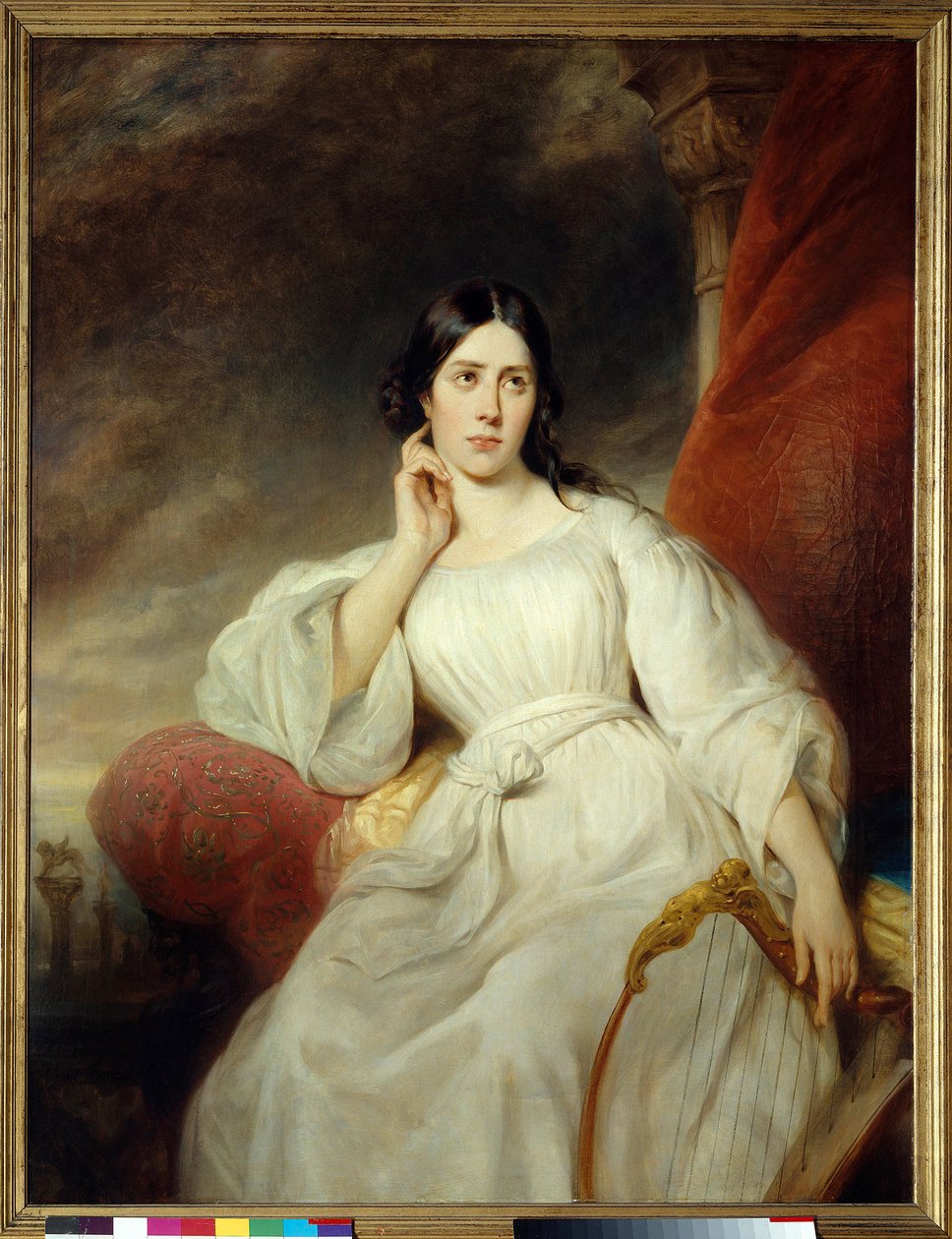 Retrato de Maria Garcia chamada a cantora Malibran (1808-1836) no papel de Desdemone for Othello" de Gioachino Rossini" Pintura de Henri Decaisne (1799-1852) 1830 Dim. 1,38 x 1,05 m. Paris. Museu Carnavalet de Henri Decaisne