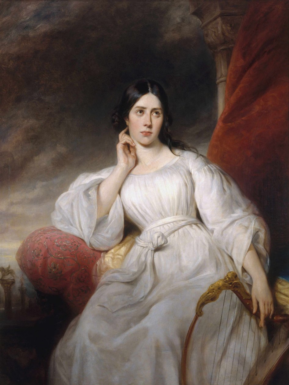 Retrato da cantora de ópera Maria Malibran-Garcia 1808-1836, como Desdemona, 1830. de Henri Decaisne
