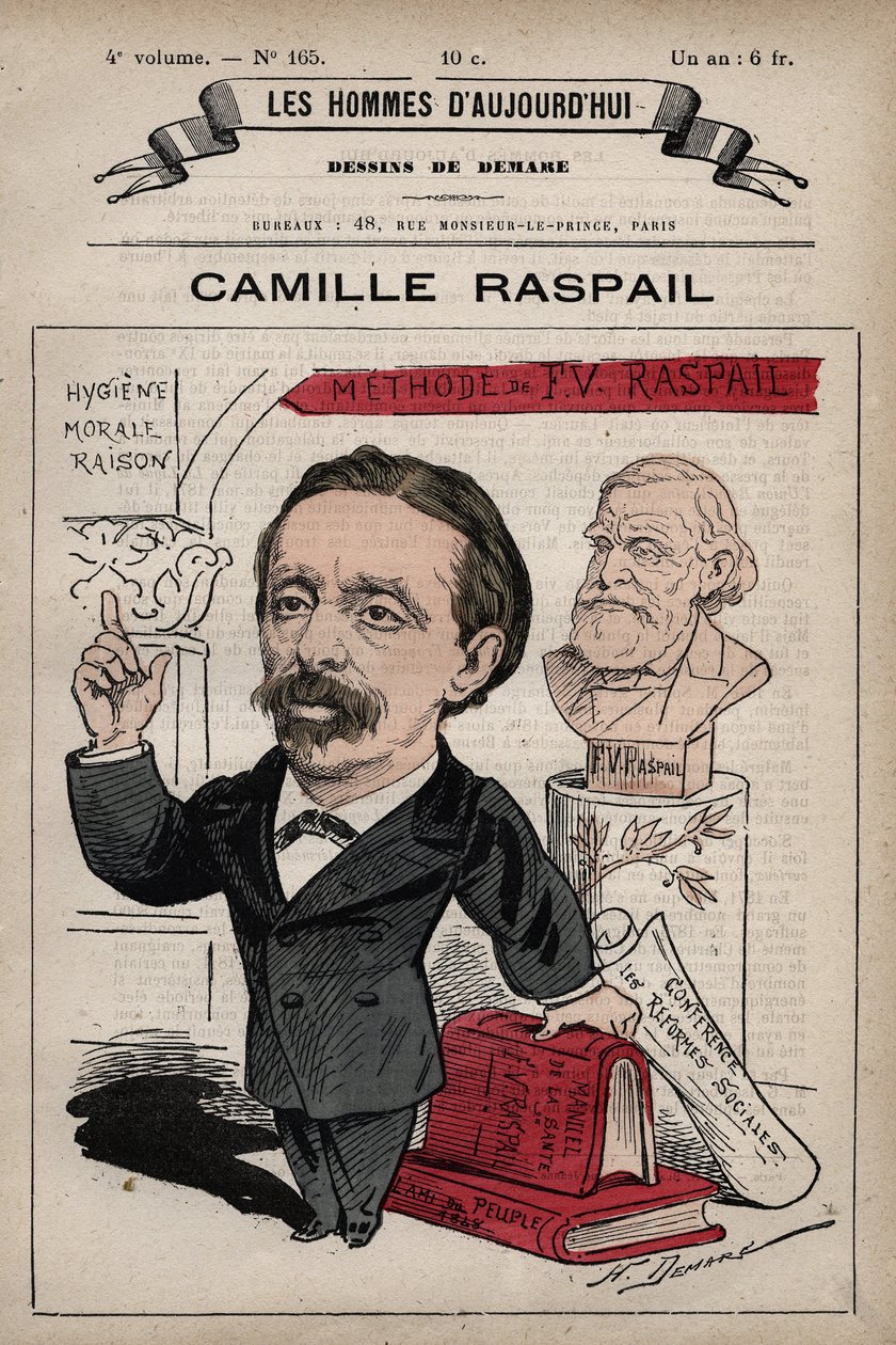 Desenho animado de Camille Raspail 1827-1893 político inglês de 