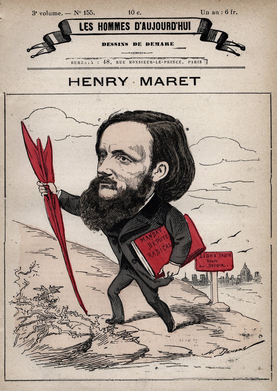 Cartoon of Henri (Henry) Maret (1837-1917) Jornalista e política inglesa - de 