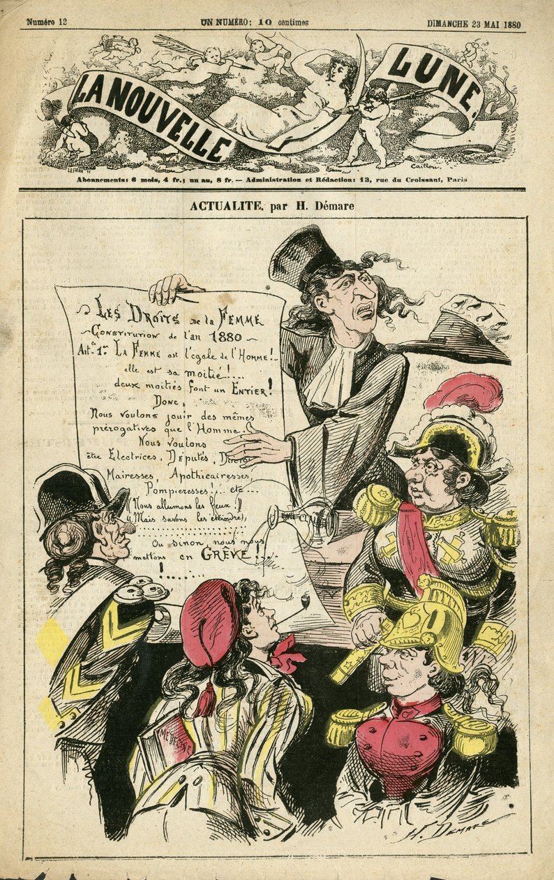 Ilustração de Henri Demare (1846-1888) para a capa da "La Nouvelle Lune". de Henri Demare