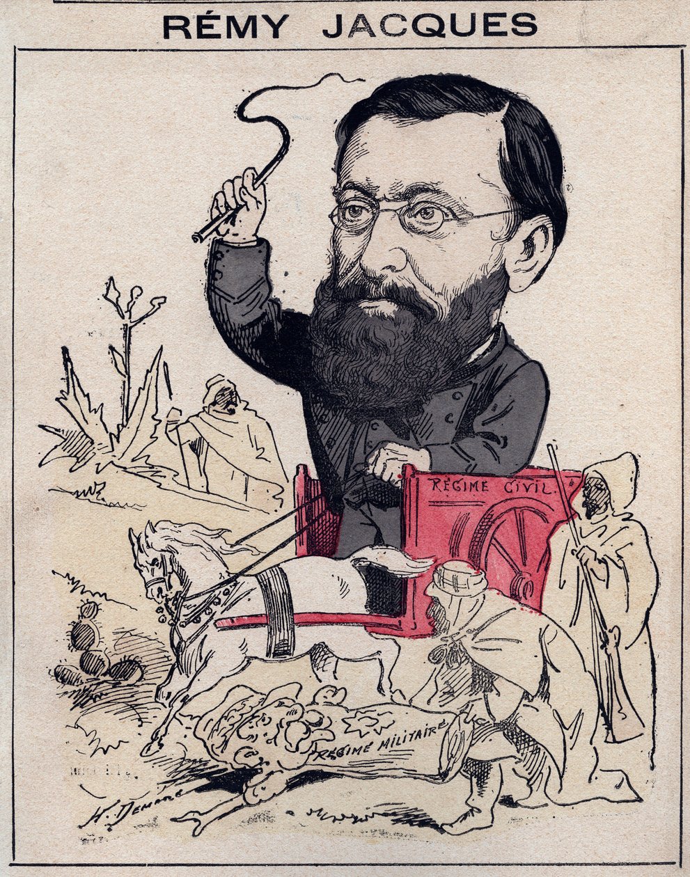 Remy Jacques, ex-senador de Algerie (Oran) - Desenho animado por Henri Demare em "Les Hommes d