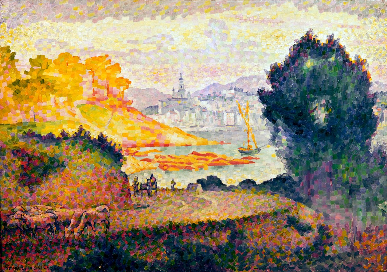 Uma visão de Menton, 1899-1900 de Henri Edmond Cross