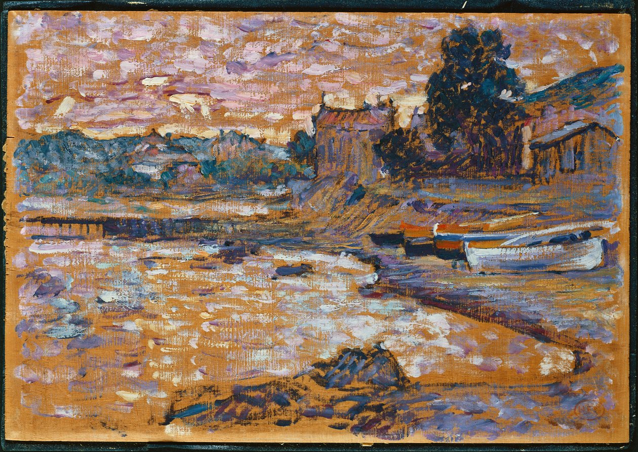 Barcos encalhados em Lavandou, 1908-09 de Henri Edmond Cross