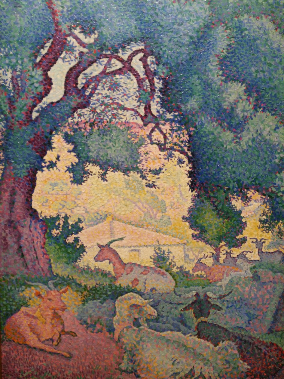 Francês: Paysage avec des chèvres de Henri Edmond Cross