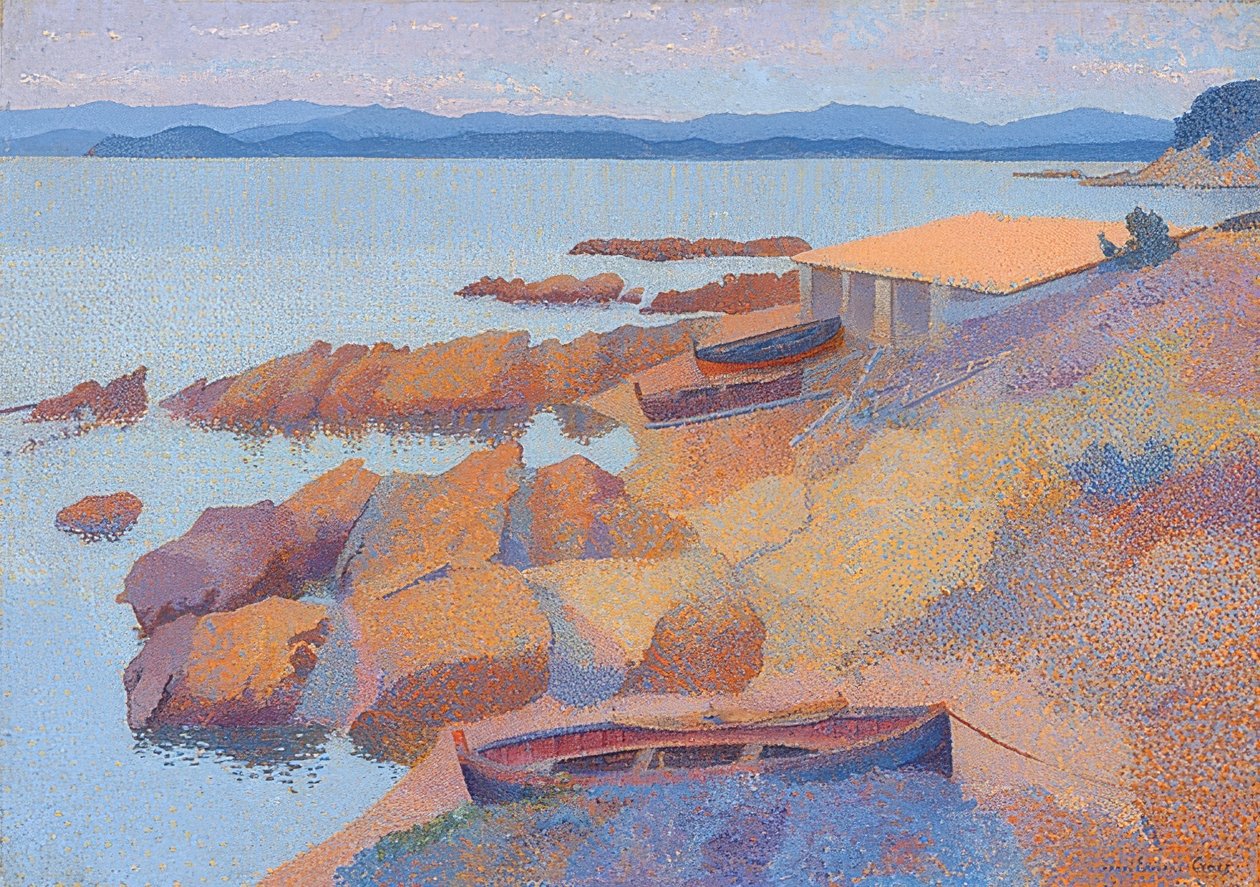 Costa perto de Antibes. 1891-92 de Henri Edmond Cross