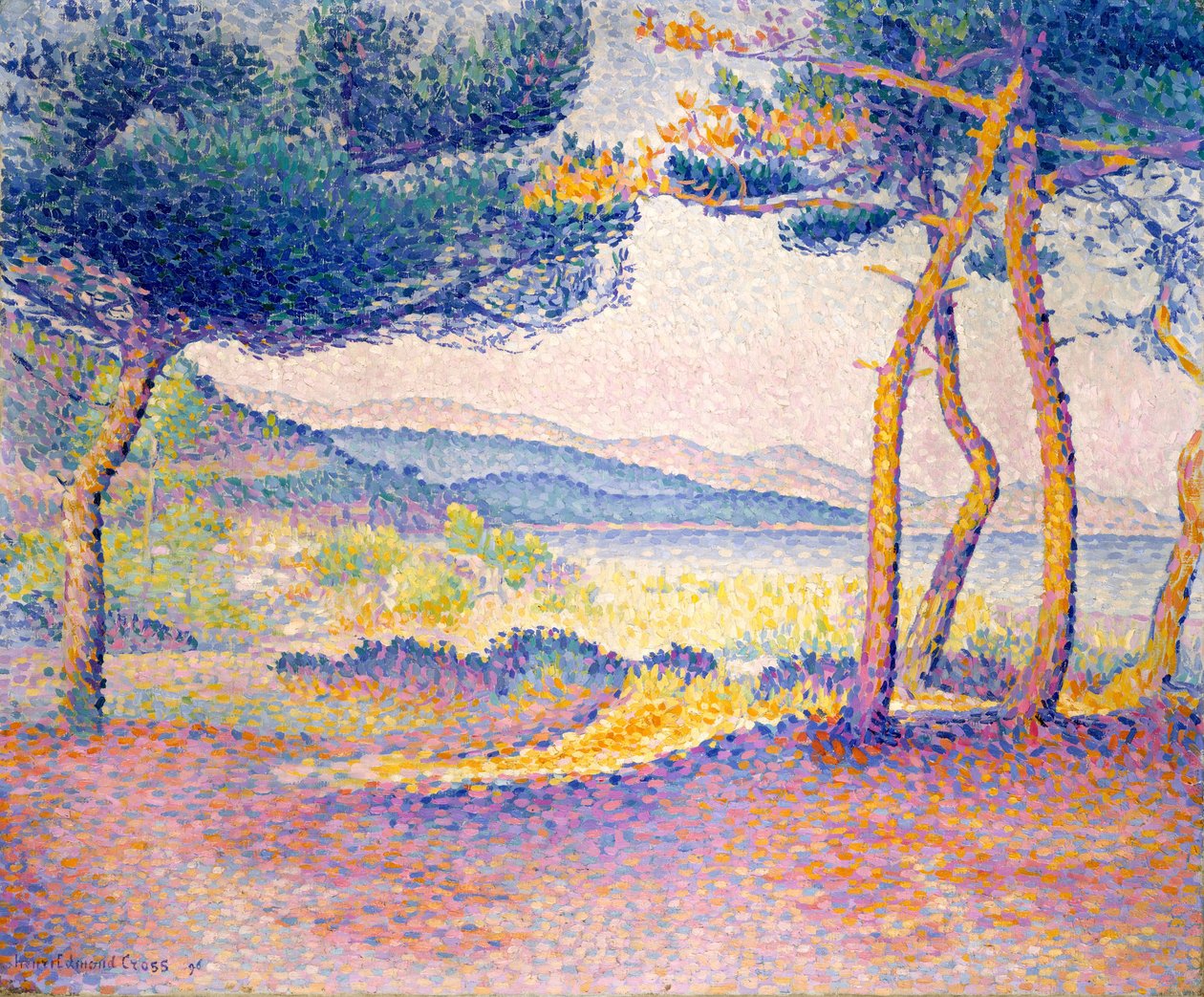 Pinheiros ao longo da costa, 1896. de Henri Edmond Cross