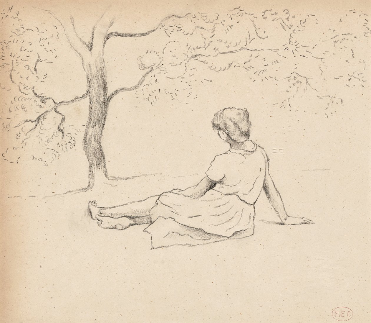 Estudo para "Lavadeiras de roupa na Provença", c.1885-89 de Henri Edmond Cross