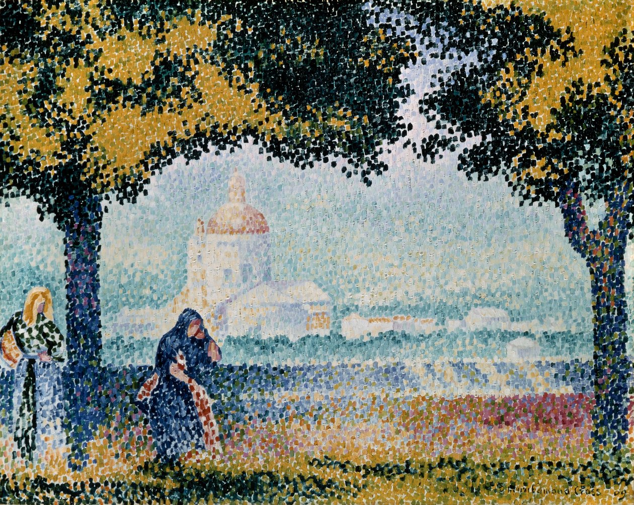 A Igreja de Santa Maria degli Angeli, perto de Assis, 1909. de Henri Edmond Cross