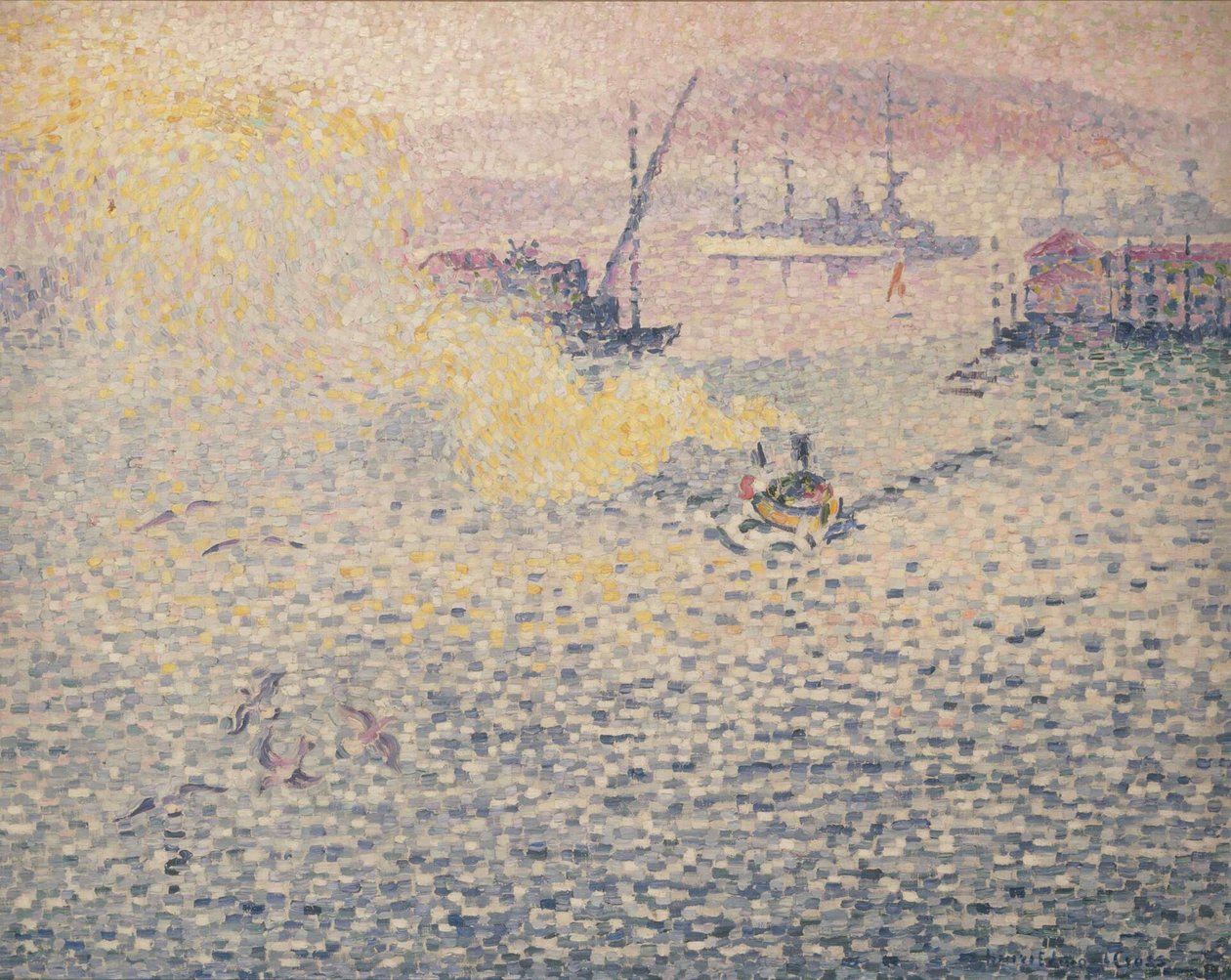 Toulon, manhã de inverno Toulon, manhã de inverno, 1906-1907. de Henri Edmond Cross