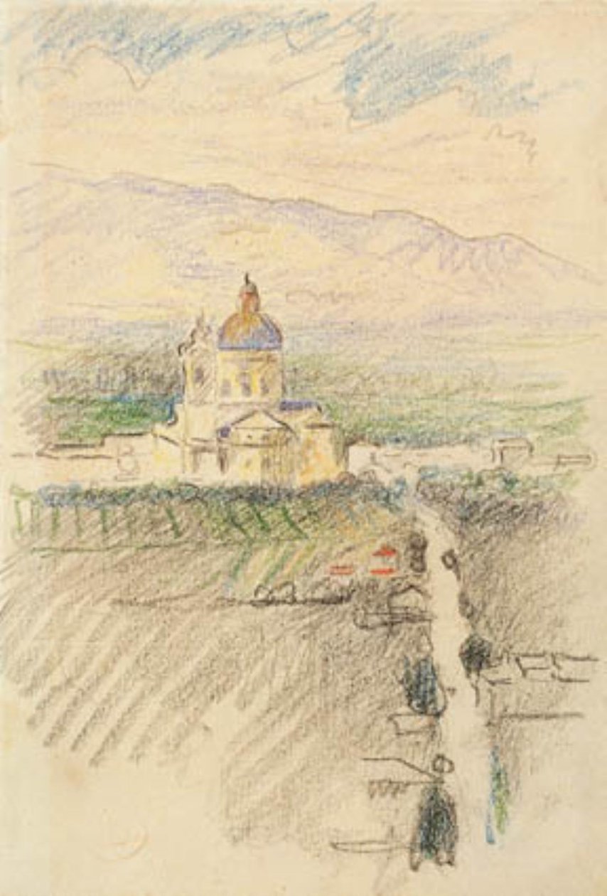 Vista de Santa Maria degli Angeli perto de Assis de Henri Edmond Cross