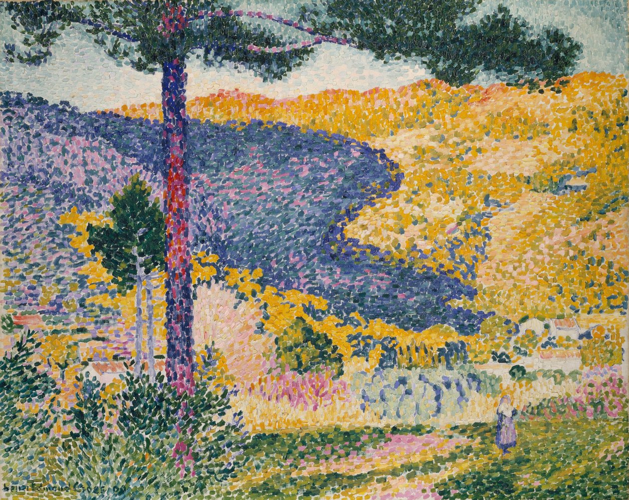Vale com abeto sombra na montanha, 1909. de Henri Edmond Cross