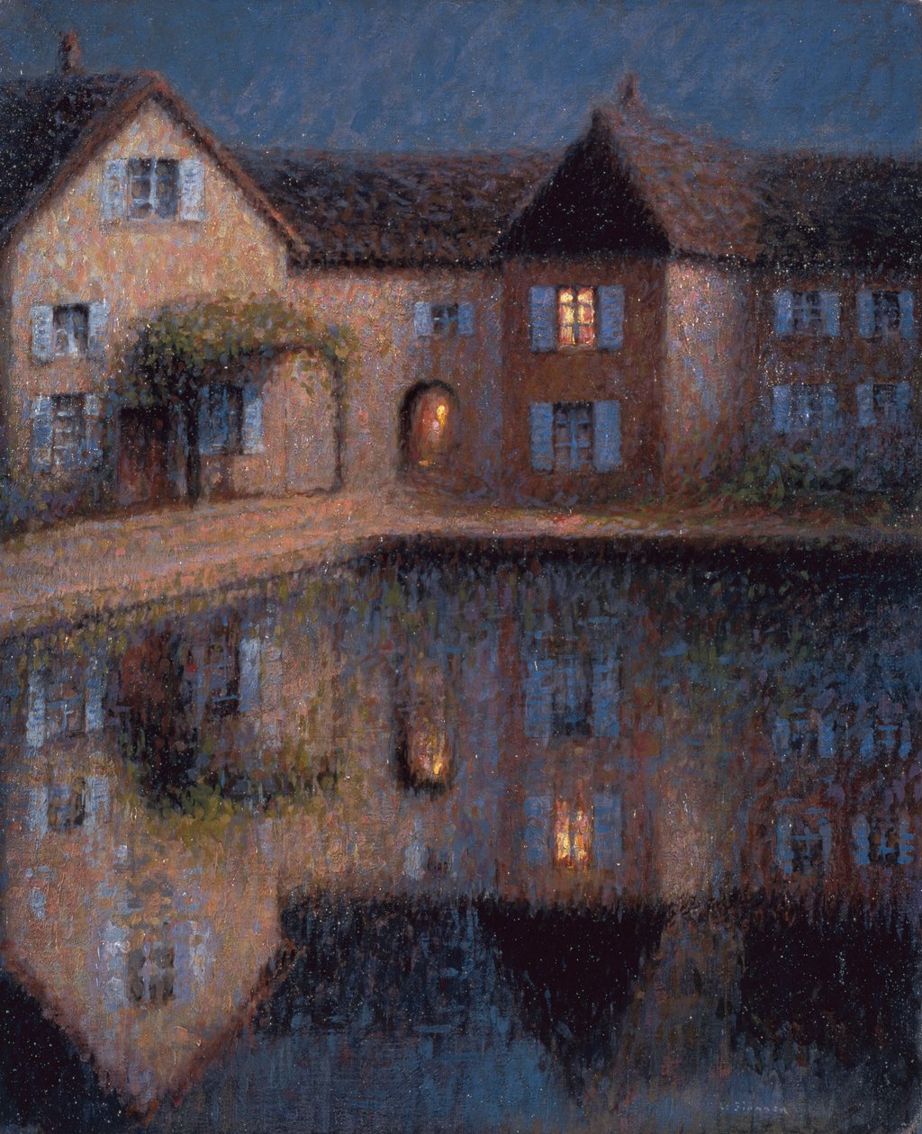 Casa à beira-mar (óleo sobre tela) de Henri Eugene Augustin Le Sidaner