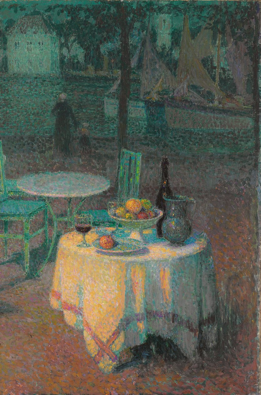 Port Cafe; The Cafe du Port de Henri Eugene Augustin Le Sidaner