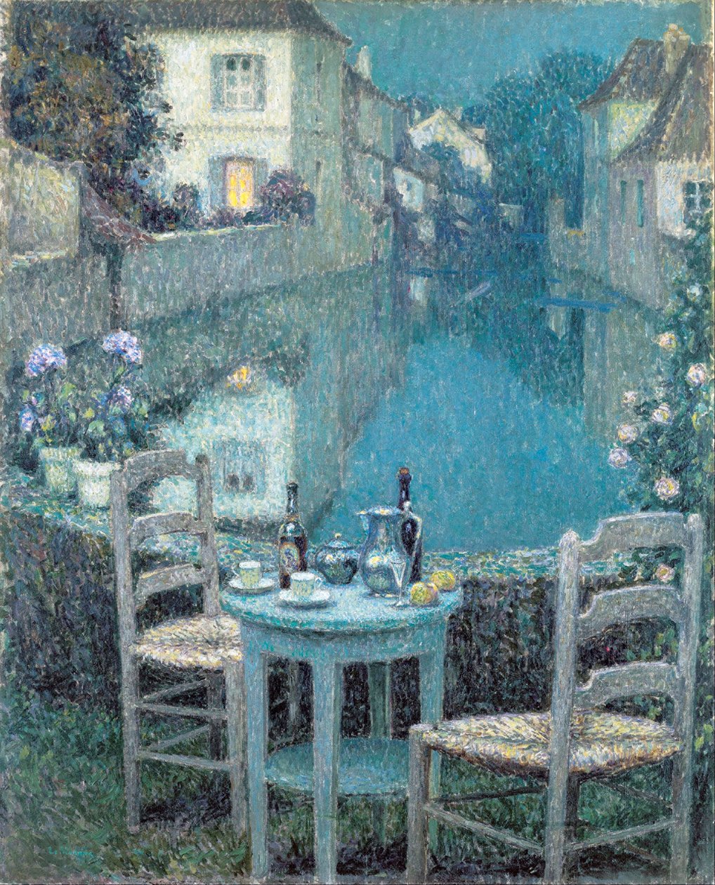 Pequena mesa ao entardecer por Le Sidaner, Henri (1862-1939) de Henri Eugene Augustin Le Sidaner