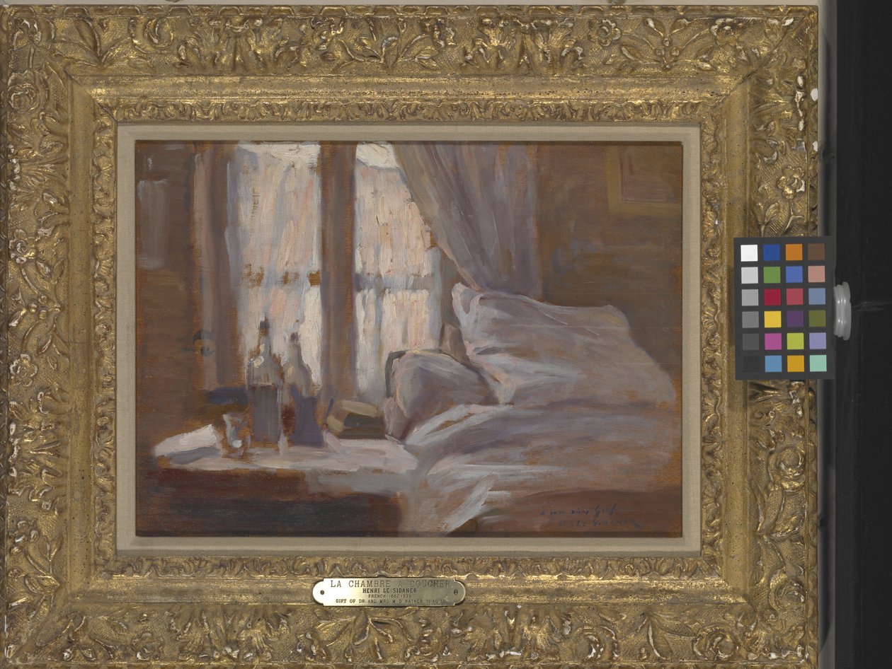 O Quarto (La Chambre À Coucher) (óleo sobre madeira) de Henri Eugene Augustin Le Sidaner