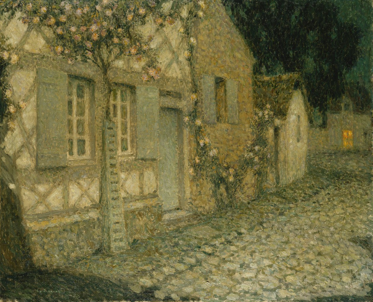 A Casa do Jardineiro ao Luar, Gerberoy; A Maison du Jardinier au Clair de Lune, Gerberoy de Henri Eugene Augustin Le Sidaner