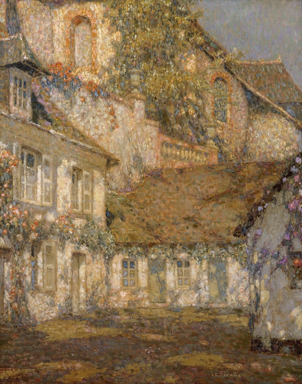A casa abaixo da igreja; A casa sob a igreja de Henri Eugene Augustin Le Sidaner