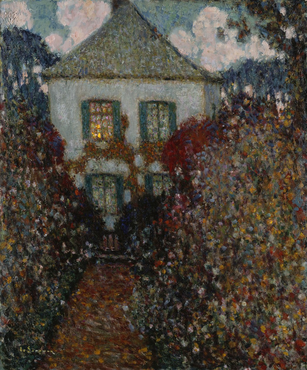 A Casa de Jean-Jacques Rousseau, Chambray (óleo sobre tela) de Henri Eugene Augustin Le Sidaner