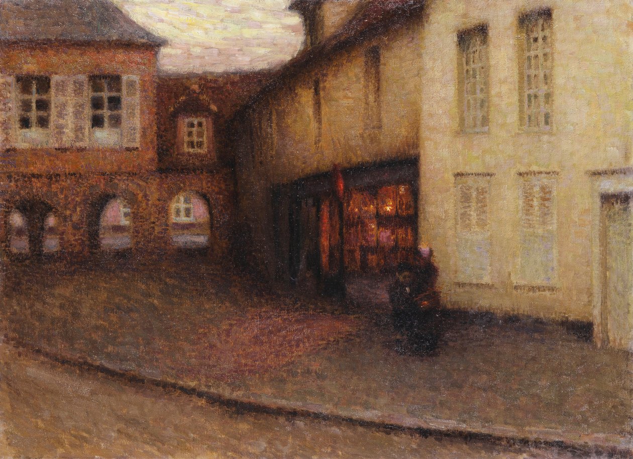 A pequena loja, Gerberoy; La Petit Boutique, Gerberoy, c.1906 (óleo sobre tela) de Henri Eugene Augustin Le Sidaner