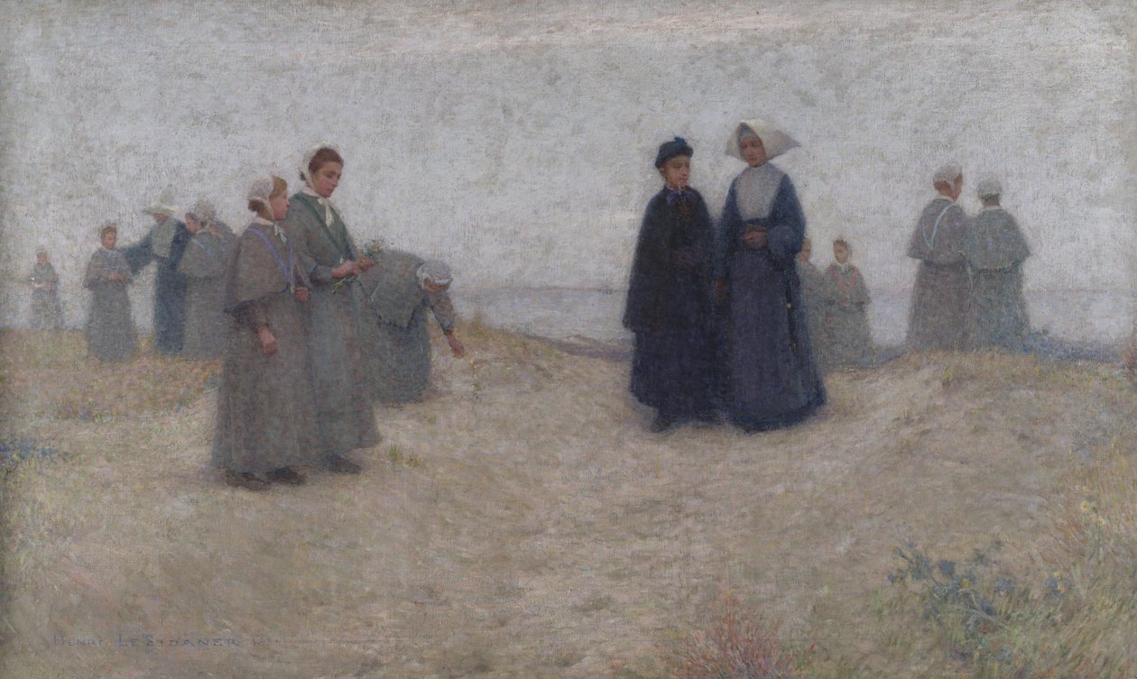 A Promenade dos Órfãos, 1888 de Henri Eugene Augustin Le Sidaner