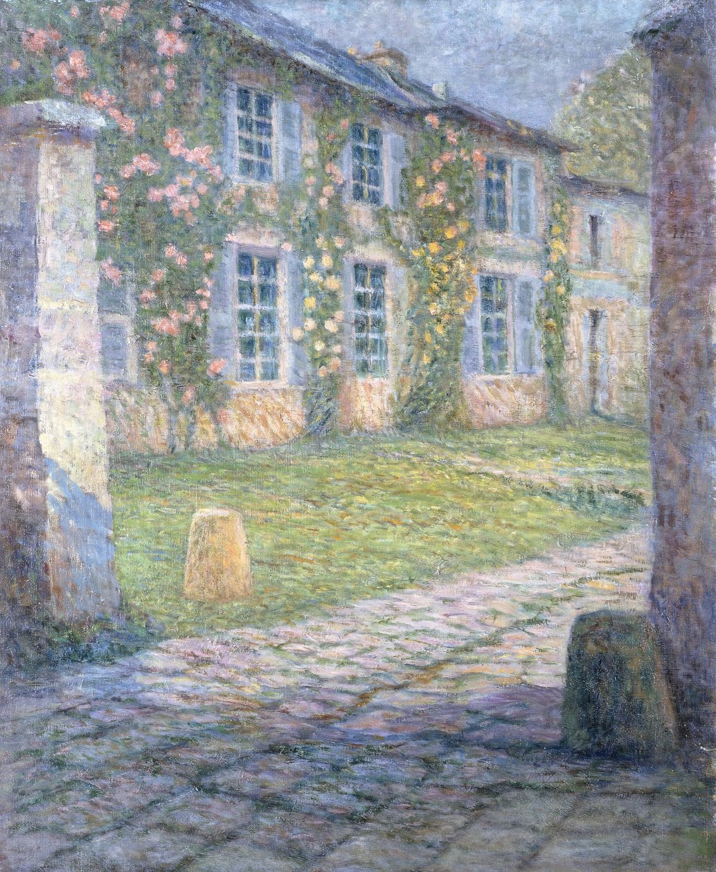 A Casa das Rosas em Versalhes; A Casa Rosa em Versalhes de Henri Eugene Augustin Le Sidaner