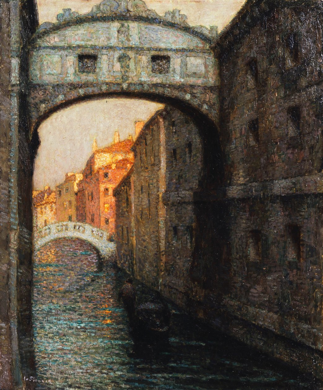 Veneza - a Ponte dos Suspiros; Veneza - A Ponte dos Suspiros de Henri Eugene Augustin Le Sidaner