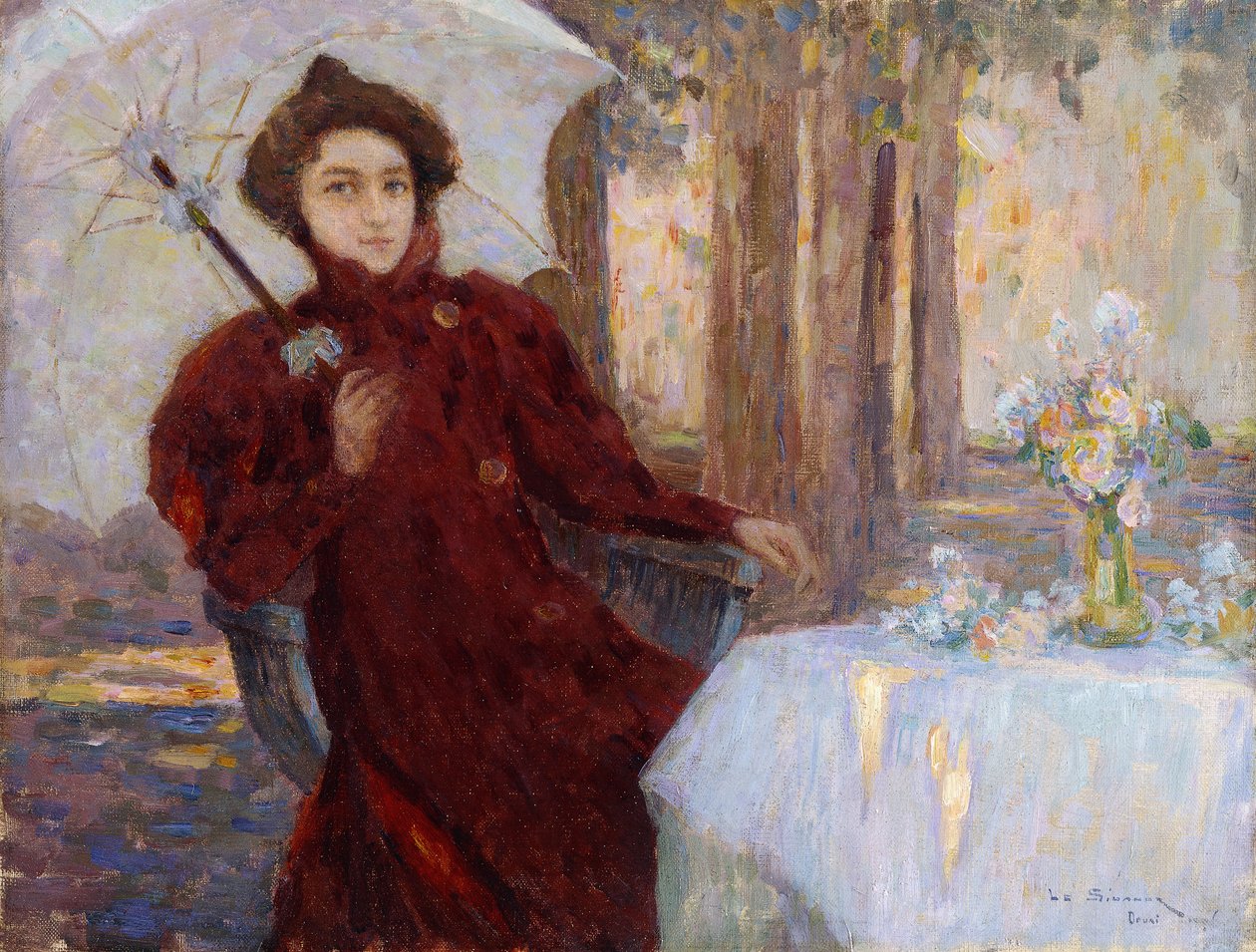Mulher com guarda-chuva; Femme a l&39;Ombrelle de Henri Eugene Augustin Le Sidaner