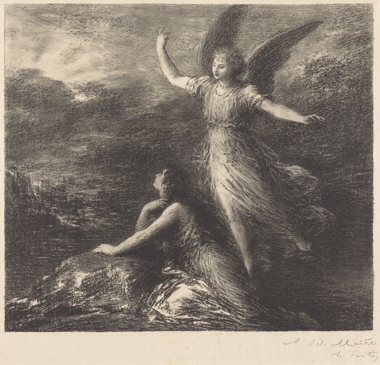 Estreia de «Paraíso e a peri» (2.ª prancha) de Henri Fantin-Latour