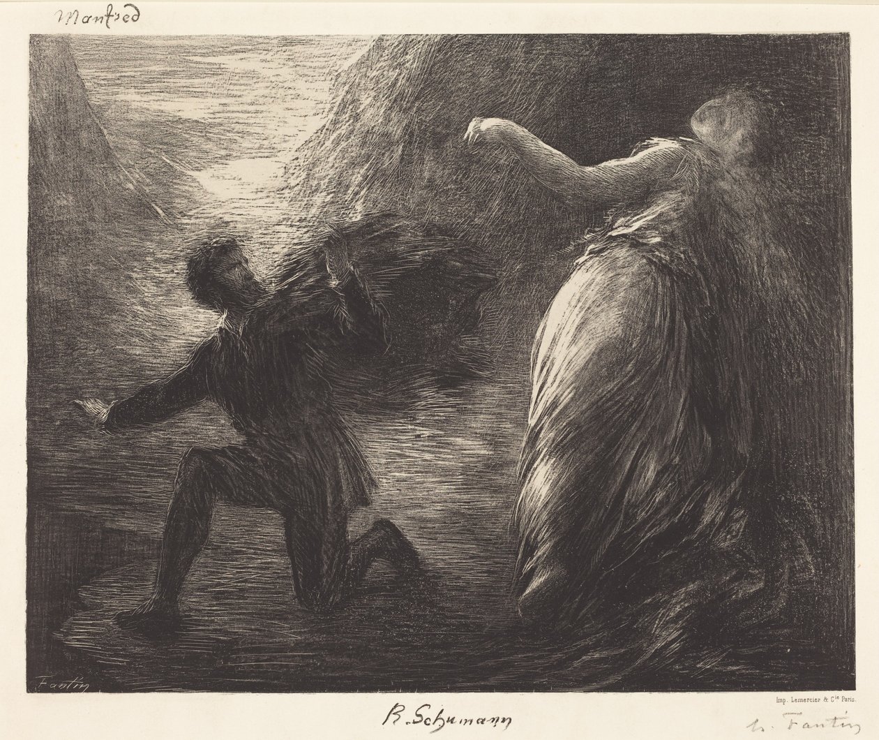 Manfred e Astarte - 1.ª prancha de Henri Fantin-Latour
