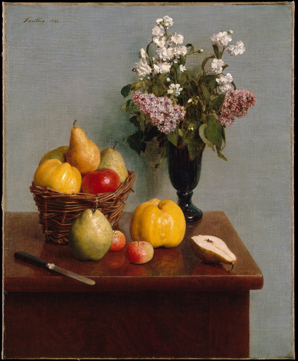 Natureza morta com flores e frutas de Henri Fantin-Latour