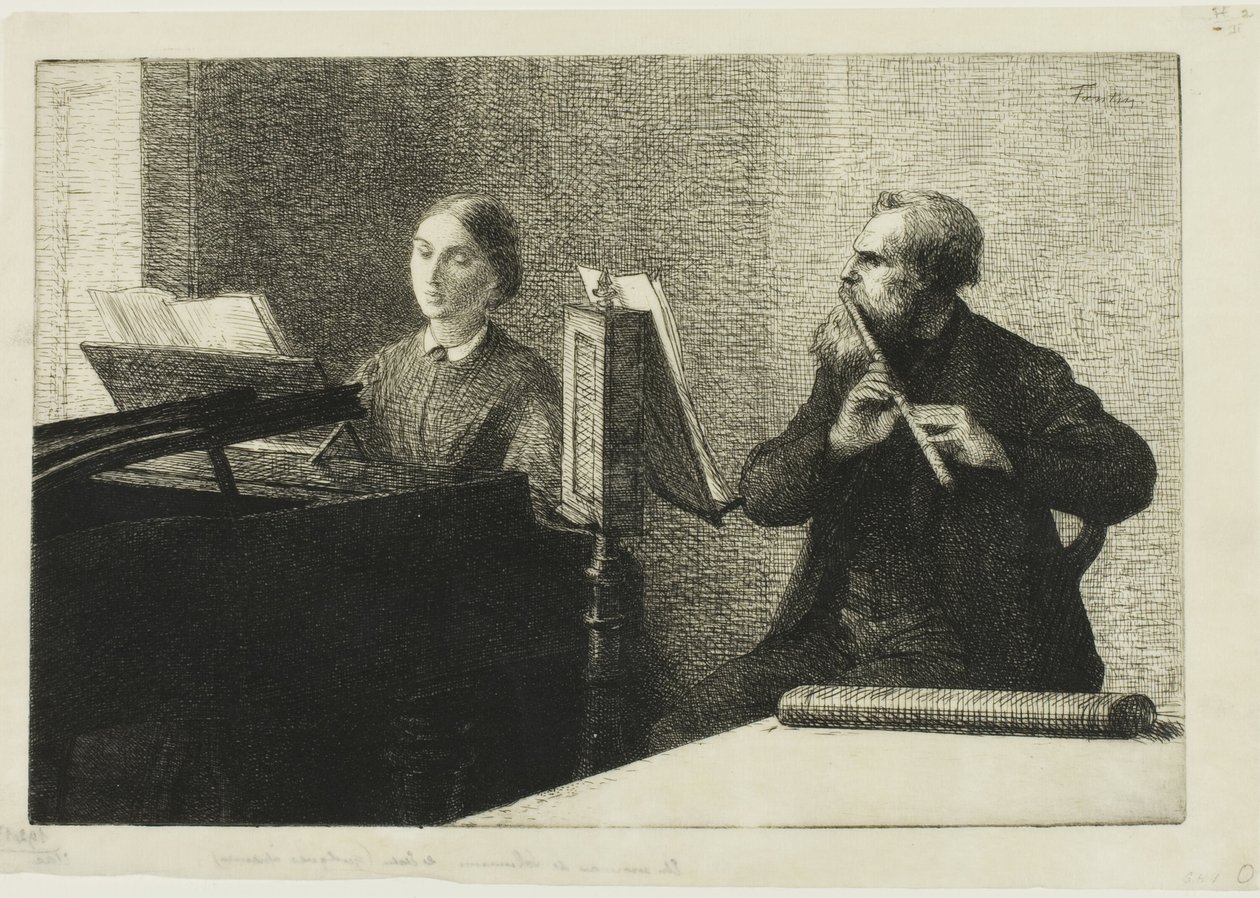 Uma peça de Schumann de Ignace Henri Jean Fantin Latour