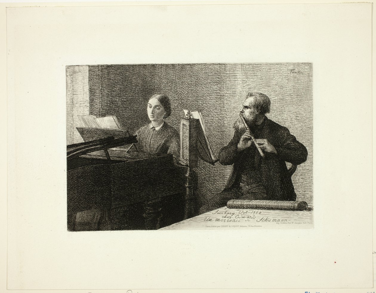 Uma peça de Schumann de Ignace Henri Jean Fantin Latour