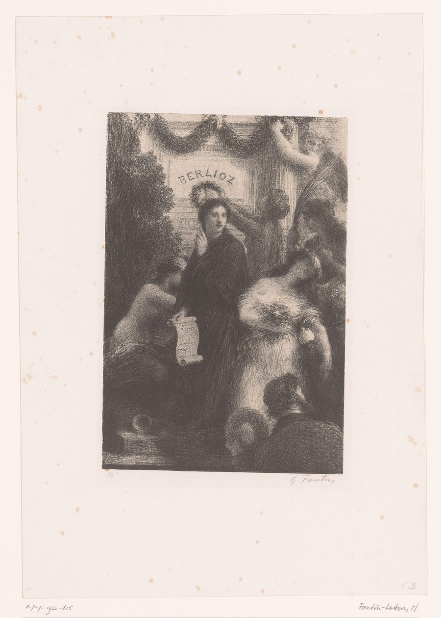 Figuras alegóricas no túmulo de Berlioz
Apothéose
Vida e obra de Hector Berlioz (título da série) de Ignace Henri Jean Fantin Latour