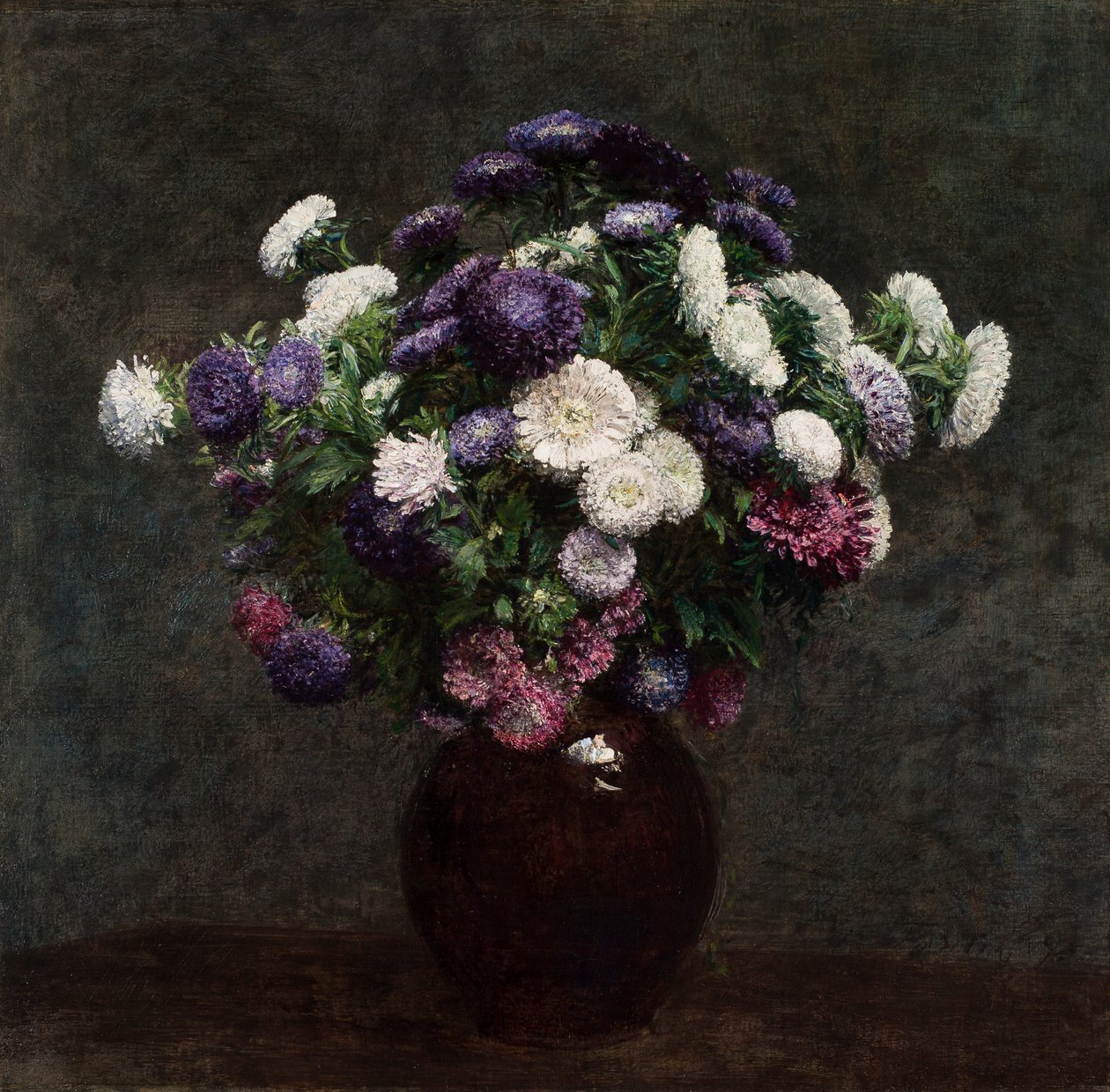 Asters num vaso de Ignace Henri Jean Fantin Latour