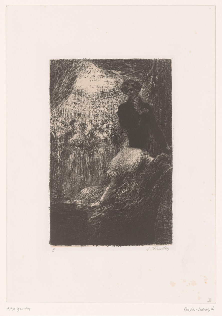 Berlioz e uma senhora a um baile
Symphonie fantastique. Un bal
Vida e obra de Hector Berlioz (título da série) de Ignace Henri Jean Fantin Latour