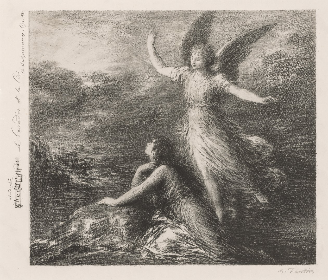 Estreia do Paraíso e do Peri (Segunda Placa) de Ignace Henri Jean Fantin Latour
