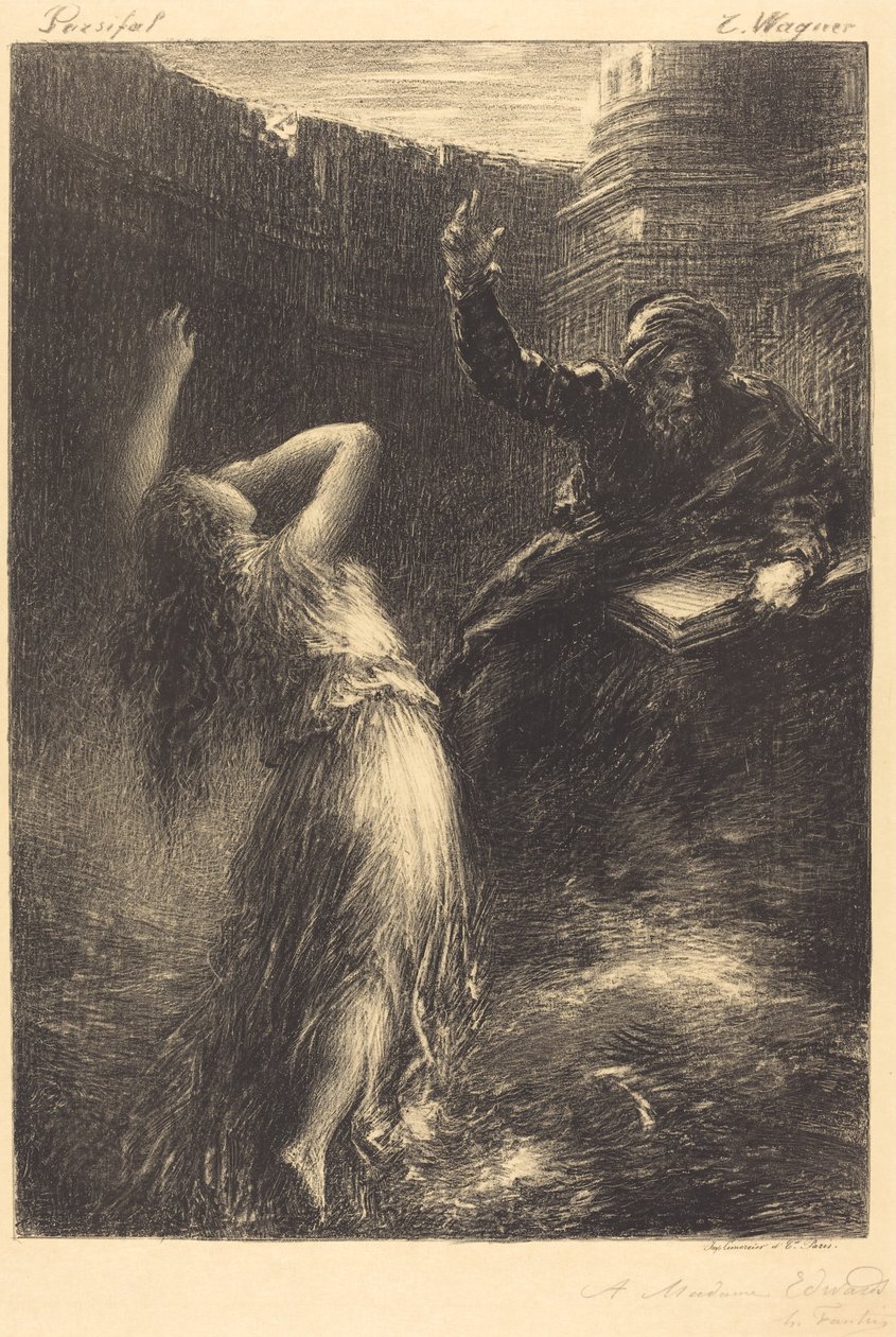Evocação de Kundry (2ª placa) de Ignace Henri Jean Fantin Latour